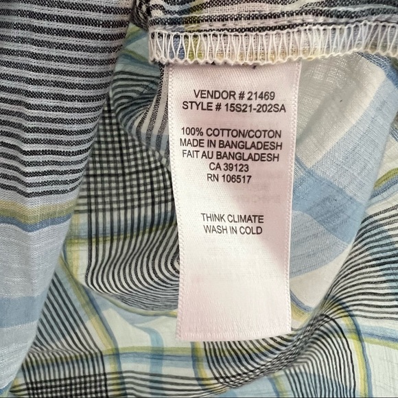 Northern Reflections Plaid Cotton Tank Blouse Size XXL - Picture 5 of 7